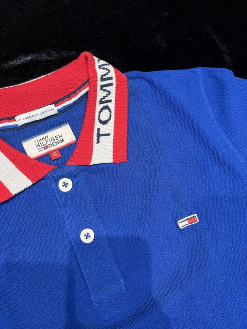 Tommy Hilfiger Blue Denim Polo Half Sleeve Tshirt - Image 2