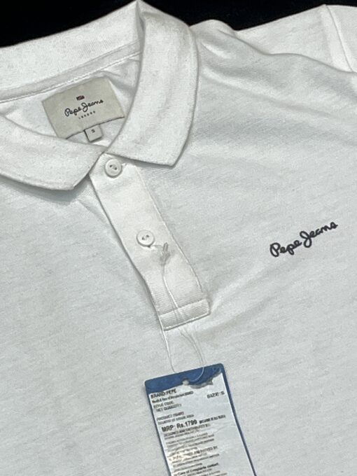 Pepe Jeans London White Polo Half Sleeve - Image 2