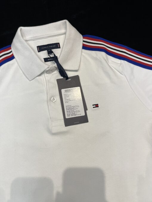 Tommy Hilfiger White Polo Half Sleeve Tshirt - Image 2