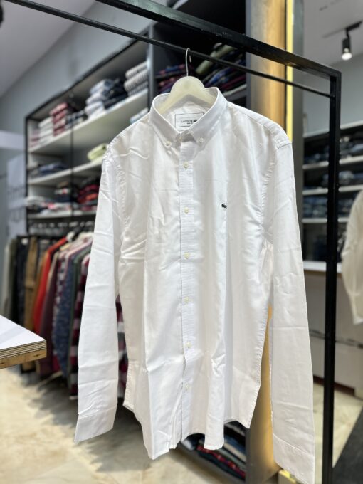 Lacoste Full Sleeve White Oxford Shirt