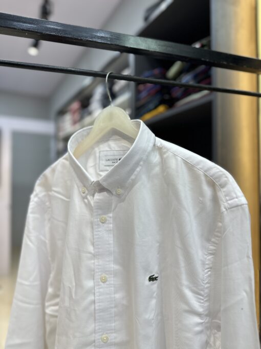 Lacoste Full Sleeve White Oxford Shirt - Image 2